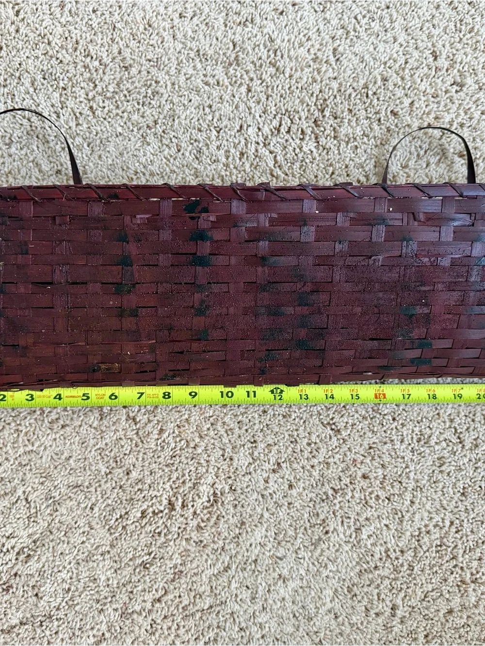 Woven Hanging Basket in Deep Burgundy